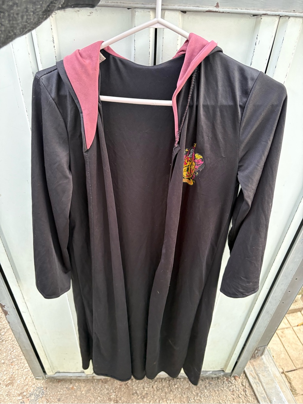 Kids Black Harry Potter Hooded Costume Robe with Pink Lining